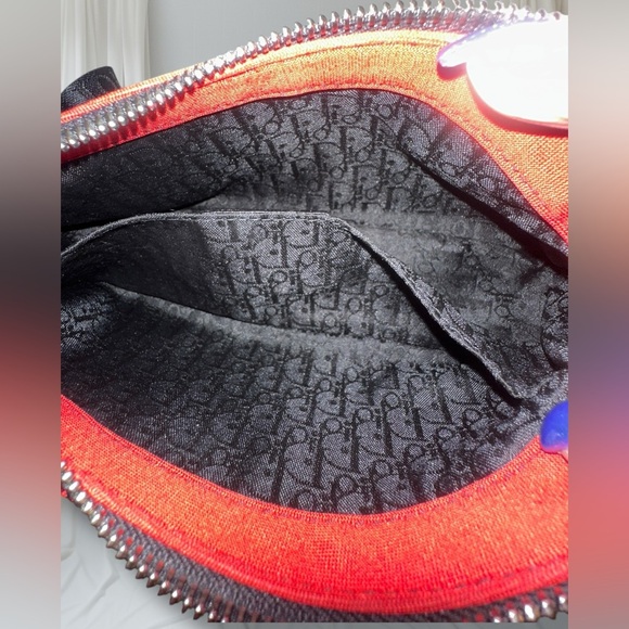 CHRISTIAN DIOR Red Silk Jersey Crystal Hardcore Bag RARE VINTAGE GALLIANO ERA - Picture 9 of 16